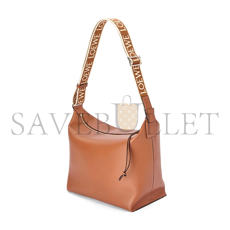 LOEWE CUBI CROSSBODY BAG IN SUPPLE SMOOTH CALFSKIN AND JACQUARD B906K70X01 (44*30*18cm)
